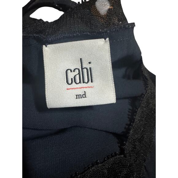 Cabi Lace-Trim Cami Slip in Deep Navy Blue and Black Lace Trim (M) - Picture 5 of 7